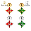 Titanium Marquise Flower Helix Stud 16G Four-Petal CZ Floral Cartilage Tragus Conch Ear Piercing Jewelry - Image 1