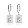 Stainless Steel Geometric Square Hoop Earrings Sparkling Cubic Zirconia Crystal Earrings Jewelry For Women - Image 16