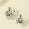 Stainless Steel Chunky Knot Earrings for Women Vintage Simple Multi-layer Circle Round Drop Earrings Punk Jewelry Gifts - Image 6