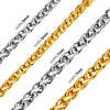 Stainless Steel Cuban Figaro and Wheat Link Necklace in 5 mm or 7 mm Widths - Image 6