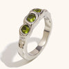 La. Muses Three Green Zircon Stainless Steel Women's Ring Pvd Gold Plated Daily Jewelry Accessories Gift - Image 7