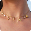 Starfish Shell Initial Necklace Gold Plated Stainless Steel Charm Necklaces Surfer Girl Summer Beach Gift - Image 7