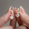 1Pair Simple Cute Daisy Flower Pendant Stud Earrings For Women Sweet Earrings Wedding Party Jewelry Gift - Image 1