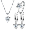Love Heart Zirconia Pendant Necklace Earrings Ring Jewelry Sets for Women Anniversary Engagement Party Jewelry - Image 10