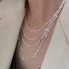 Silver Women's Jewelry Collar European Simple Silver Multi Layers Bar Necklace Clavicle Chains Gifts - Image 2