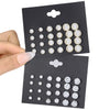 Korean Women Earrings 12 Pair/Set Beige White Pearl Simple Earrings Wedding Jewelry For Gift Valentine's Day gift - Image 12