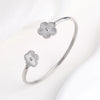 Gold-Plated Stainless Steel Five-Leaf Flower Open Bangle For Woman Girl Party Lucky Jewelry Accessories Daily Wear Clover - Image 8