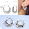 Silver Zircon Loop Big Hoop Earrings For Women Vintage Pattern Elegant Jewelry Gifts - Image 4