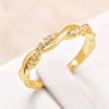 Fancy Women's Finger Ring Twist Band with Sparkling Cubic Zirconia Wedding Engagement Rings Versatile Jewelry - Image 1