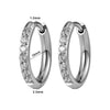 1 Pair Titanium Classic Pave CZ Huggie Earrings 18G Platinum Plated Lightweight Earlobe Hoop Ear Piercing - Image 8