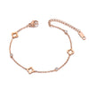 Stainless Steel CZ Crystal Flower Plant Charm Bracelets For Women Girls Rose Gold Chain Link Bracelet Jewelry - Image 8