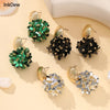 Flower Petal Beads Big Round Drop Earrings For Women Long Earrings Handmade Jewelry Gift boho - Image 1