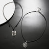 Spiral Pendant Necklace with Leather Cord in Round or Square Shapes - Image 15
