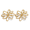 Stainless Steel Earrings with Gold Plated Hollow Flower Design, Delicate Timeless for Daily Jewelry - Image 7