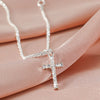 Dainty Chain Anklet with Cubic Zirconia Cross Pendant - Image 15
