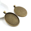 5pcs 30x40mm Inner Size Bright Silver Plated Antique Silver Plated Bronze Cabochon Base Setting Charms Pendant - Image 2