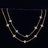 Silver Four-leaf Flower Necklace Bracelet Set for Women Vintage Design Sparking Jewelry Set Party Jewelry Gifts - Image 1