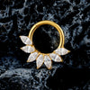 16G Marquise CZ Hinged Segment Hoop Nose Ring Titanium Septum Piercing Cartilage Daith Hoop Earring - Image 5