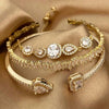 Three-Piece Open Bangle Set with Cubic Zirconia Accents - Image 17