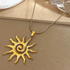 Stainless Steel Necklace Vintage Chic Sun Shaped Pendant Stainless Steel Collarbone Chain Gold Jewelry Gift - Image 4