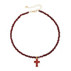 Triangle Crystal Cross Pendant Women's Necklace Unique Personality Versatile Clavicle Chain Jewelry Gift - Image 6