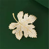 Maple Leaf Brooch Temperament Chest Flower Pin Inlaid Zircon Men's And Women's Jewelry Party Gift - Image 3