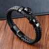 Hyperbole Men Jewelry Black Braided Leather Bracelets Stainless Steel Leahter Bracelets Cool Skull Bracelets Men Bracelet - Image 14