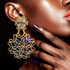 Vintage Women Earrings Jewelry Two Tone Big Drop Earrings Wedding Party Gift - Image 1