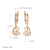 Rose Gold Drop Earrings for Women Unique Geometric Hollow Pearl Bridal Earrings Wedding Jewelry - Image 2
