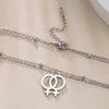 Double Female Symbol Pendant Choker Stainless Steel Double Layer Necklace for Women Jewelry Birthday Gift - Image 3
