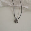 Vintage Spiral Vortex Pendant Hand-woven Leather Rope Necklace for Women Unisex Boho Pentagram Necklace Y2K Jewelry - Image 4