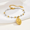 Two-Tone Stainless Steel Link Bracelet with Mixed Chain Design - Image 9