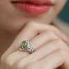 BF Club Silver Color Rings for Women Simple Geometric Handmade Irregular Green Stone Ring Allergy For Birthday Party Gift - Image 5
