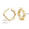 Punk Golden Plated Stainless Steel Reticulate Rhombus Hoops Earrings For Women Anti-Allergic Temperament Jewelry - Image 17