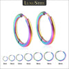 8/10/12/14/16/18/20mm Colorful Huggie Hoops Earrings Clip For Women Men Unisex Cartilage Piercing 2pcs - Image 1
