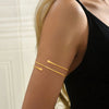 Simple Upper Cuff Arm Bracelet for Women, Geometric Armband Bangles Adjustable Jewelry - Image 7