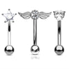 3PCS Heart Eyebrow Piercing Set Crystal Curved Barbell Piercing Flower Rook Earring Bulk CZ Star Eyebrow Ring Pack Daith Earring - Image 31