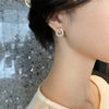 Ftcy Minimalist Round Bow Knot Earrings For Women Rhinestone Imitation Pearl Stud Earrings Party Wedding Jewelry Gifts - Image 2