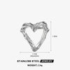 Hollow Heart Open Ring in Stainless Steel Adjustable - Image 10