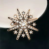 Alloy Rhinestone Snowflake Brooches Eight Pointed Star Corsage Women Clothing Accessories Suit Pin Christmas Jewelry Gift - Image 2