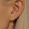 3PCS Unique Cubic Zircons Star Dangly Hoop Earrings Set for Women Tiny Stud Ear Cartilage Piercing 3 Holes Mismatched Jewelry - Image 17
