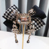 Fabric Bowknot Brooch Rhinestone Tassel British Style Bow Tie Female Shirt Collar Pin Vintage Brooches for Women Accessories - Image 4