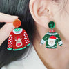 Fun Innovative Christmas Elements Earrings Snowflake Santa Claus Snowman Sweater Design Acrylic Eardrop Christmas Gift - Image 2