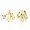 Moonmory Unique Design Brands Brass Huggie Hoop Earring For Women Minimalist Pear Marquise Gold Plated Earring - Image 12
