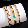 Personality Gold Plated Stainless Steel Cubic Zircon Bracelet for Women Jewelry Gift - Image 2