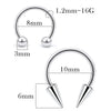 1Pcs Spike Septum Rings 16G Steel Piercing Jewelry Vertical Snake Bite Jewelry Lip Rings for Women Men 8mm/10mm - Image 3