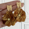 Elegant and Three-Dimensional Acetate Acrylic Double-Layer Flower Splicing Earrings, Fairy-Like Niche Earrings - Image 3