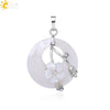 Jade Necklace Stones Pendant Flower Leaf Amethyst Rose Pink Quartz Black Onyx Crystal Donut Necklaces Jewelry - Image 7