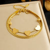 316L Stainless Steel Double-Layer Chain Heart Beads Bracelet Women Romantic Jewelry Gifts - Image 5