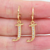 Gold Color Clear Zircon CZ Name Alphabet Initial Letter Dangle Earrings for Women - Image 23